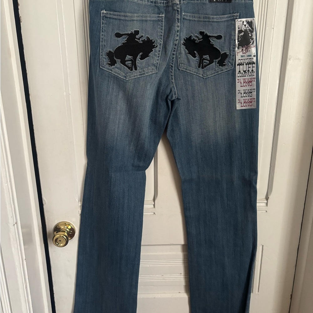 Women’s Western Blue Jeans with Black Detailing - Cowgirl Tuff